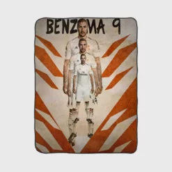 Copa de la Liga Footballer Karim Benzema Fleece Blanket 1