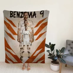 Copa de la Liga Footballer Karim Benzema Fleece Blanket