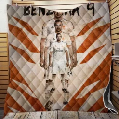 Copa de la Liga Footballer Karim Benzema Quilt Blanket