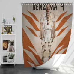 Copa de la Liga Footballer Karim Benzema Shower Curtain