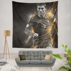 Cristiano Ronaldo Active Soccer Player Tapestry