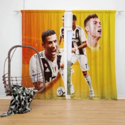 Cristiano Ronaldo CR7 Football Player Window Curtain