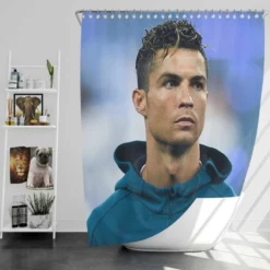 Cristiano Ronaldo CR7 Portuguese Player Shower Curtain