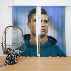 Cristiano Ronaldo CR7 Portuguese Player Window Curtain