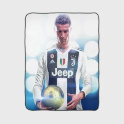 Cristiano Ronaldo Committed Juve sports Player Fleece Blanket 1