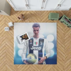 Cristiano Ronaldo Committed Juve sports Player Rug