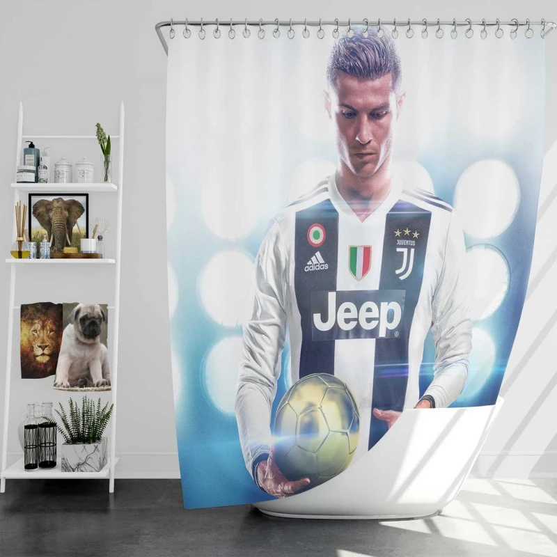 Cristiano Ronaldo Committed Juve sports Player Shower Curtain