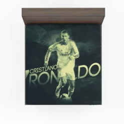 Cristiano Ronaldo Confident Soccer Player Fitted Sheet