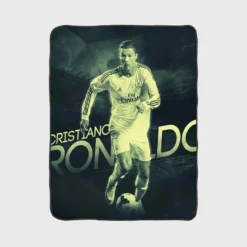 Cristiano Ronaldo Confident Soccer Player Fleece Blanket 1