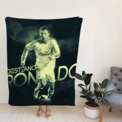 Cristiano Ronaldo Confident Soccer Player Fleece Blanket