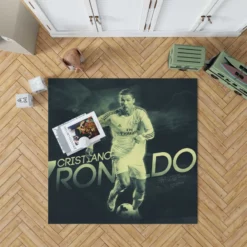 Cristiano Ronaldo Confident Soccer Player Rug