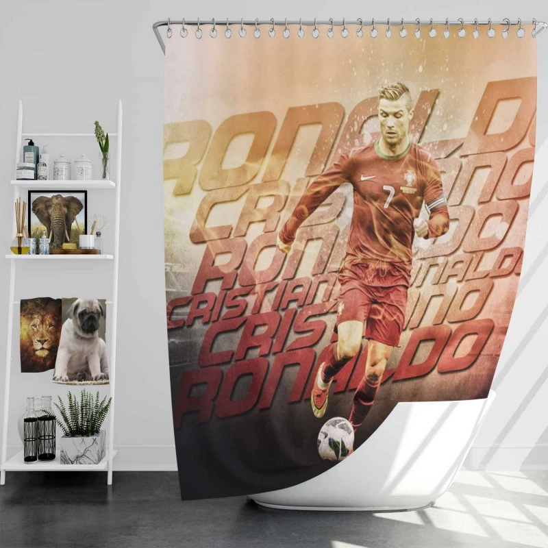 Cristiano Ronaldo Elite Portugal Player Shower Curtain