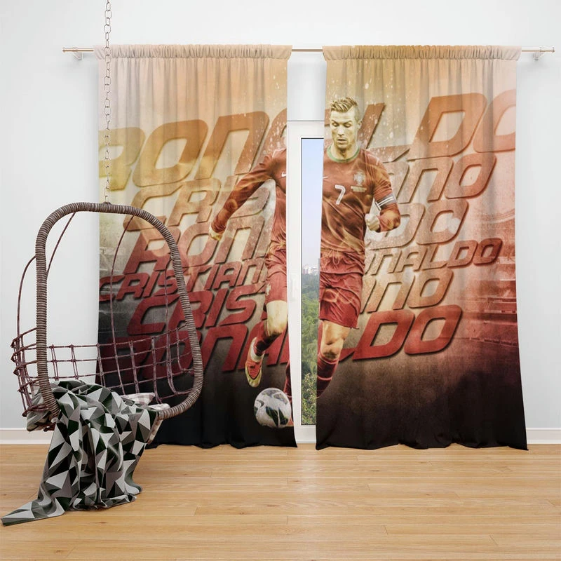 Cristiano Ronaldo Elite Portugal Player Window Curtain