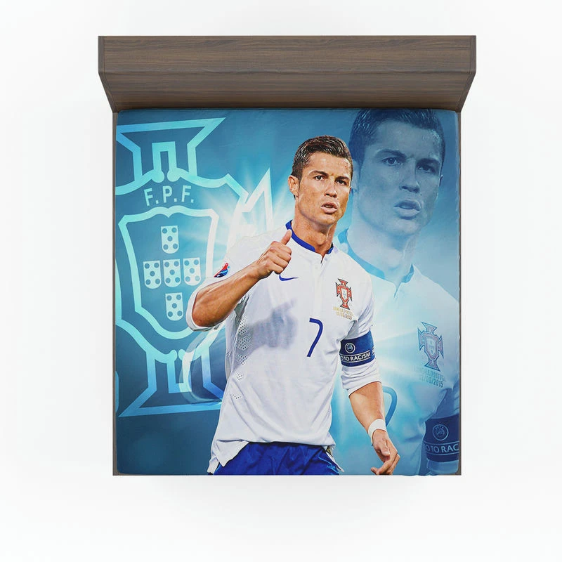 Cristiano Ronaldo Five Times Ballon d Or Awarded Player Fitted Sheet