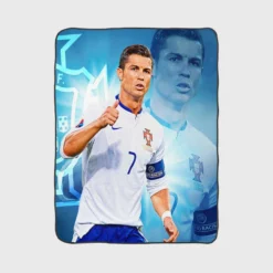 Cristiano Ronaldo Five Times Ballon d Or Awarded Player Fleece Blanket 1