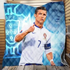 Cristiano Ronaldo Five Times Ballon d Or Awarded Player Quilt Blanket