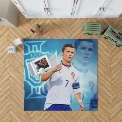 Cristiano Ronaldo Five Times Ballon d Or Awarded Player Rug