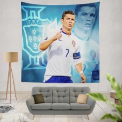 Cristiano Ronaldo Five Times Ballon d Or Awarded Player Tapestry