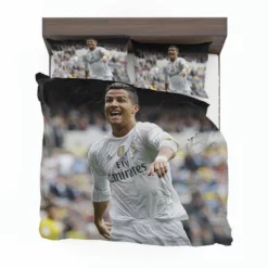 Cristiano Ronaldo Football Player White Jursey Bedding Set 1