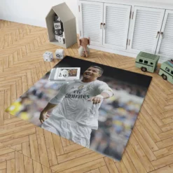 Cristiano Ronaldo Football Player White Jursey Rug 1