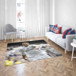 Cristiano Ronaldo Football Player White Jursey Rug 2