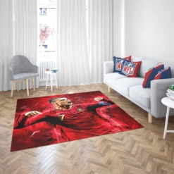 Cristiano Ronaldo Football Player in Red Rug 2