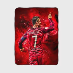 Cristiano Ronaldo Footballer Fleece Blanket 1