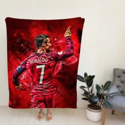 Cristiano Ronaldo Footballer Fleece Blanket