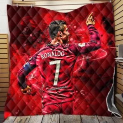 Cristiano Ronaldo Footballer Quilt Blanket
