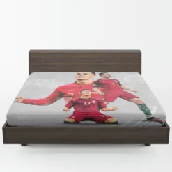 Cristiano Ronaldo Goat Portugal Football Player Fitted Sheet 1