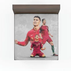 Cristiano Ronaldo Goat Portugal Football Player Fitted Sheet