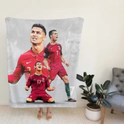 Cristiano Ronaldo Goat Portugal Football Player Fleece Blanket