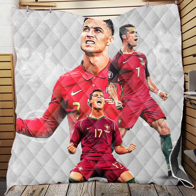 Cristiano Ronaldo Goat Portugal Football Player Quilt Blanket