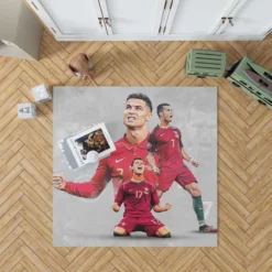 Cristiano Ronaldo Goat Portugal Football Player Rug