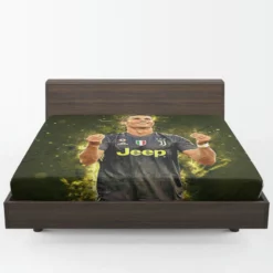 Cristiano Ronaldo Graceful Juve Football Player Fitted Sheet 1