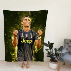 Cristiano Ronaldo Graceful Juve Football Player Fleece Blanket
