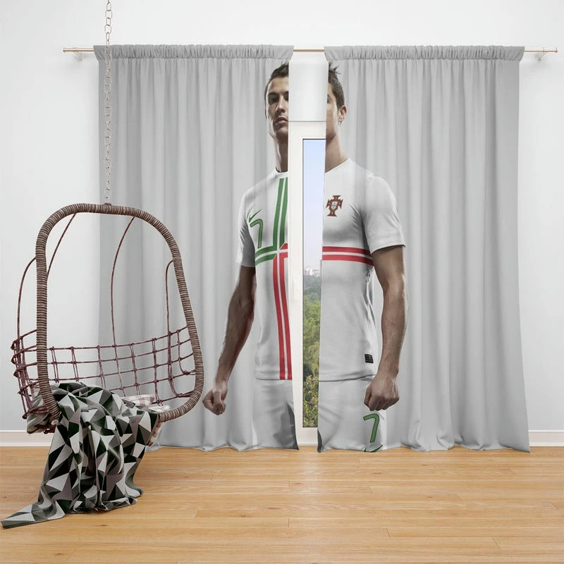 Cristiano Ronaldo Greatest Of All Tme Window Curtain