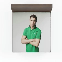 Cristiano Ronaldo Green T Shirt Young Fitted Sheet