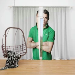 Cristiano Ronaldo Green T Shirt Young Window Curtain