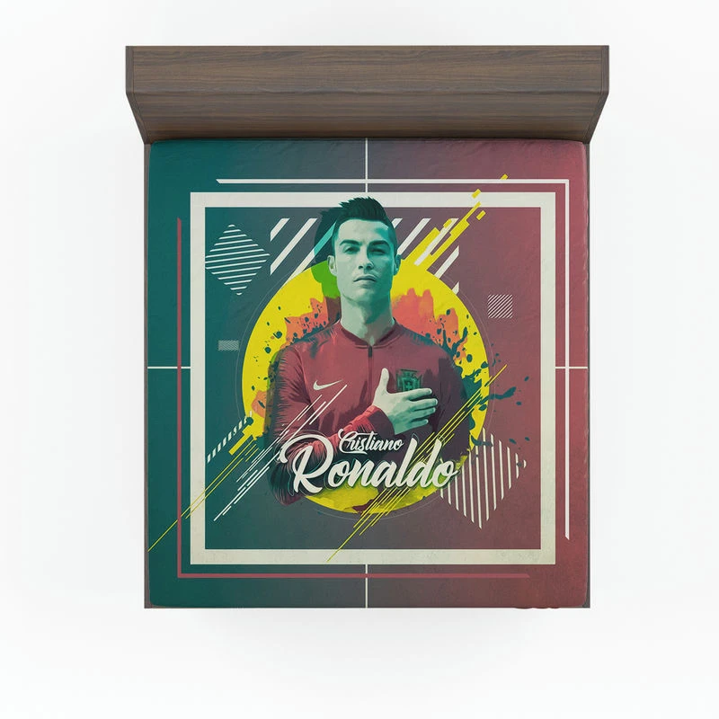 Cristiano Ronaldo Hearty Footballer Player Fitted Sheet