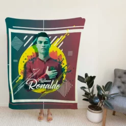 Cristiano Ronaldo Hearty Footballer Player Fleece Blanket