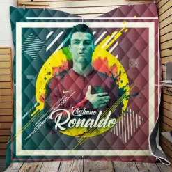 Cristiano Ronaldo Hearty Footballer Player Quilt Blanket