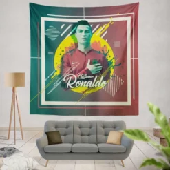 Cristiano Ronaldo Hearty Footballer Player Tapestry