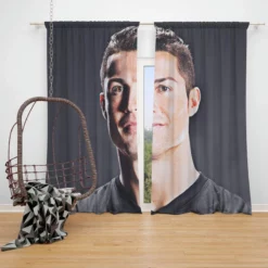 Cristiano Ronaldo Humble Football Player Window Curtain