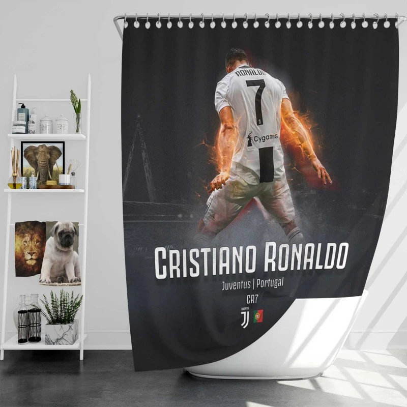 Cristiano Ronaldo Incredible Footballer Shower Curtain