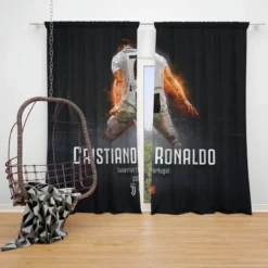 Cristiano Ronaldo Incredible Footballer Window Curtain