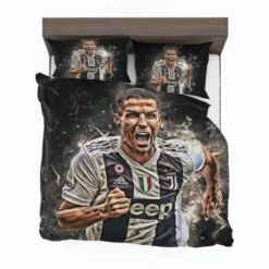 Cristiano Ronaldo Inspiring Juve Soccer Player Bedding Set 1