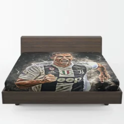 Cristiano Ronaldo Inspiring Juve Soccer Player Fitted Sheet 1