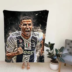 Cristiano Ronaldo Inspiring Juve Soccer Player Fleece Blanket