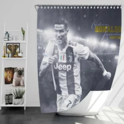 Cristiano Ronaldo Juventus Football Player Shower Curtain